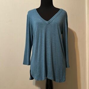 Anthropologie Double V Neck Bordeaux blouse top